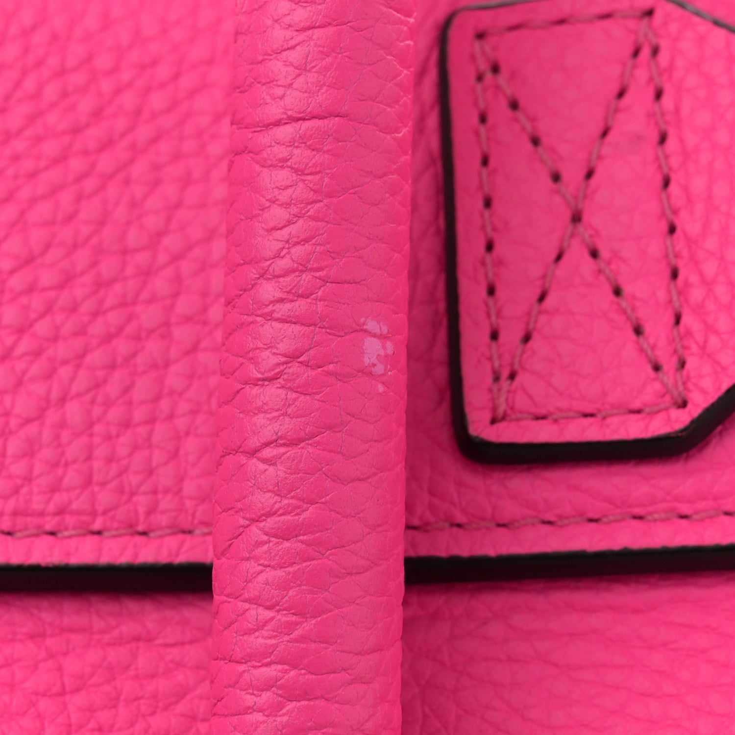 Celine Drummed Calfskin Mini Luggage Fluo Pink 13 of 15