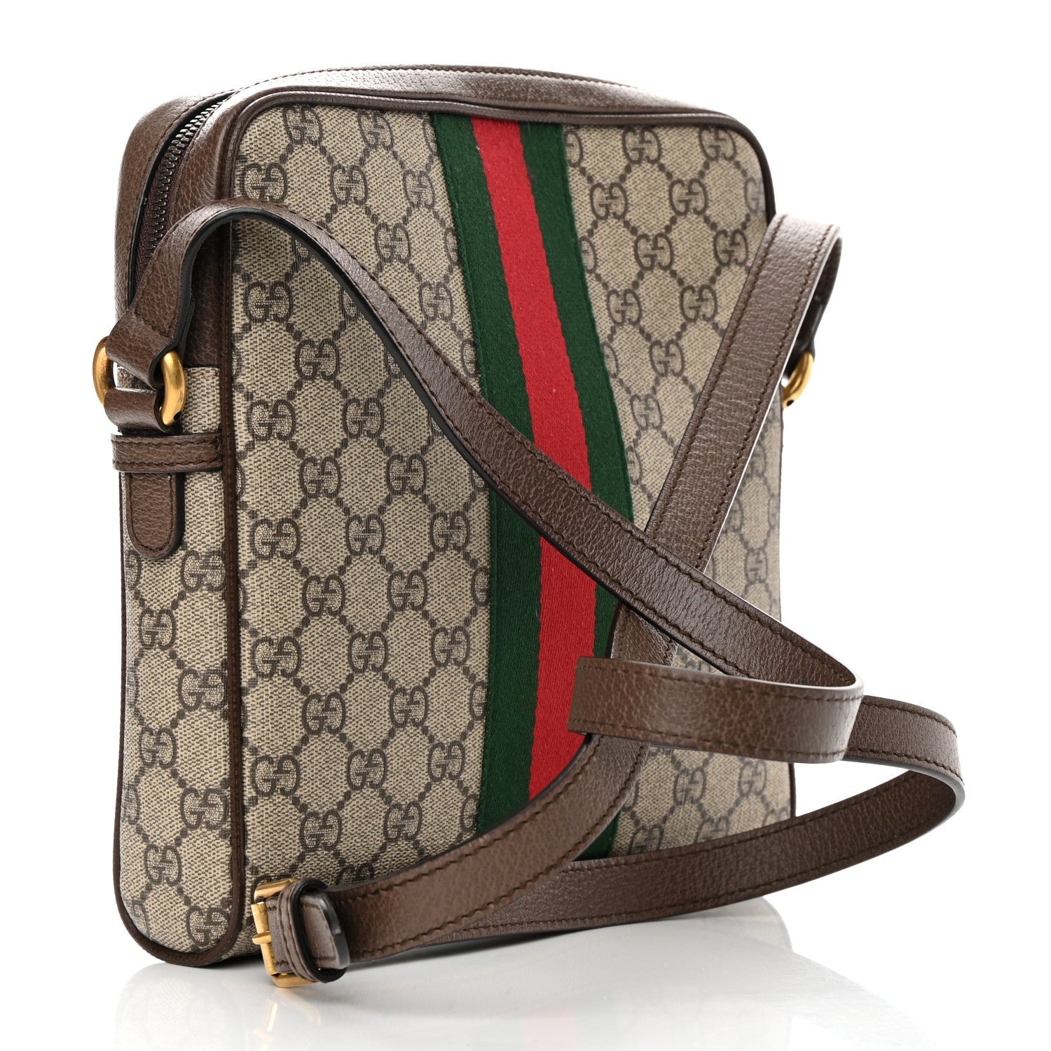 Gucci GG Supreme Monogram Web Small Ophidia Messenger Bag Brown 3 of 13