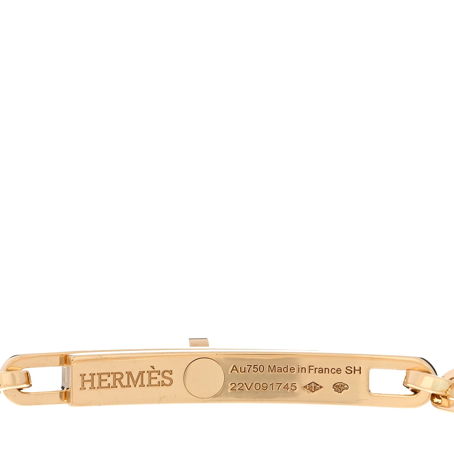 Hermes 18K Yellow Gold Diamond PM Kelly Chaine Bracelet SH 3 of 4