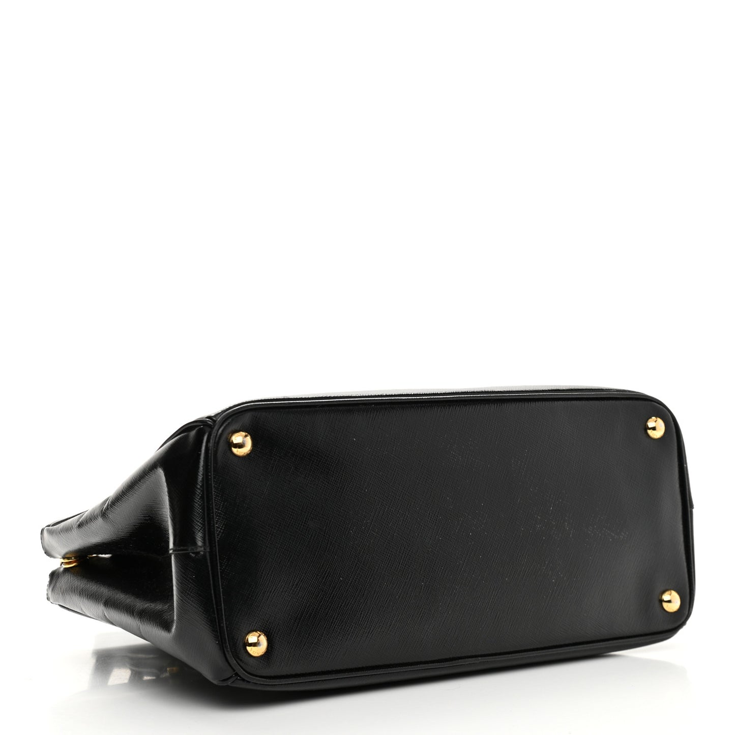 Saffiano Vernice Medium Double Zip Tote Black
