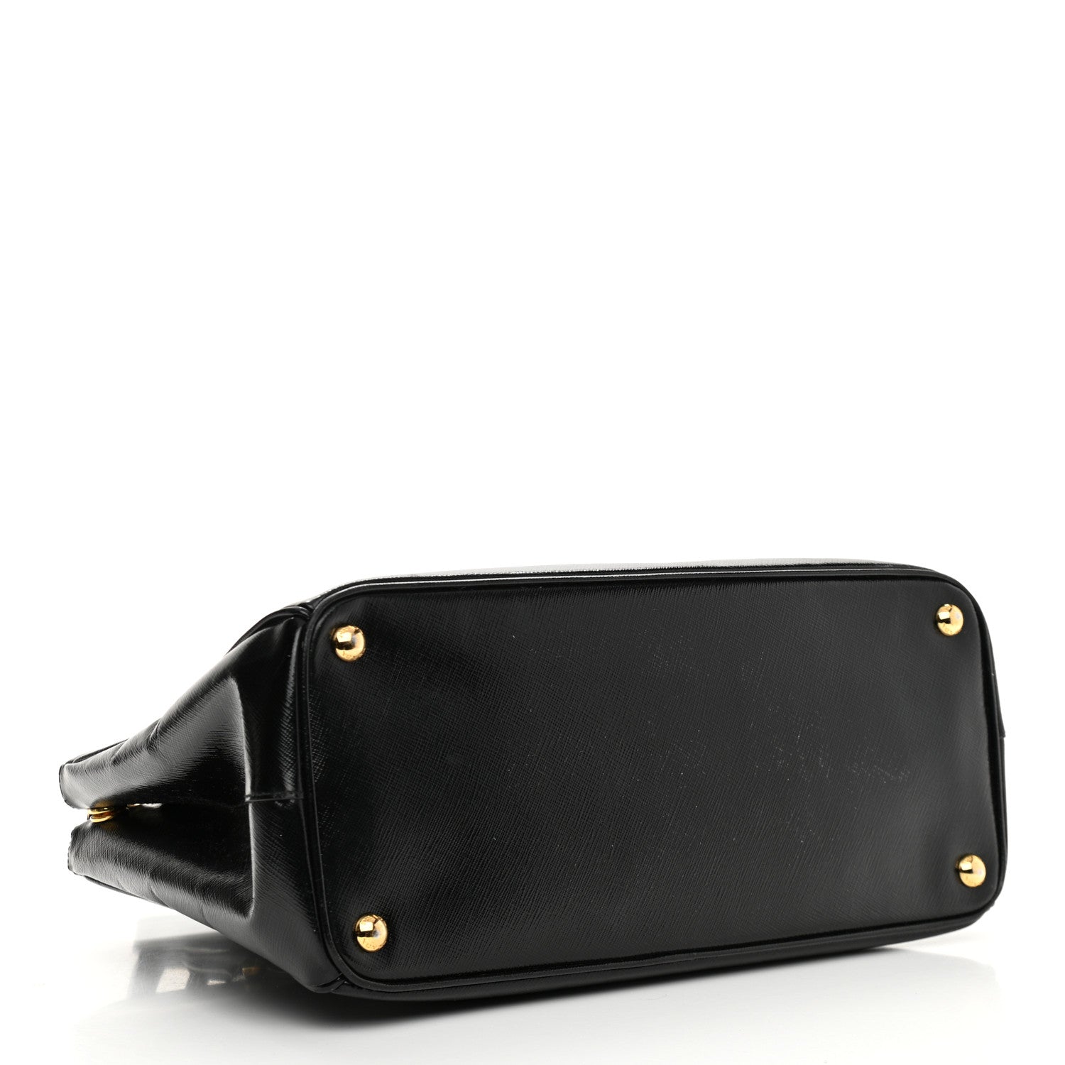 Prada Saffiano Vernice Medium Double Zip Tote Black 4 of 12