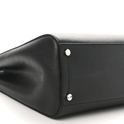 Jimmy Choo Grainy Calfskin Large Varenne Logo Top Handle Satchel Black 8 of 9