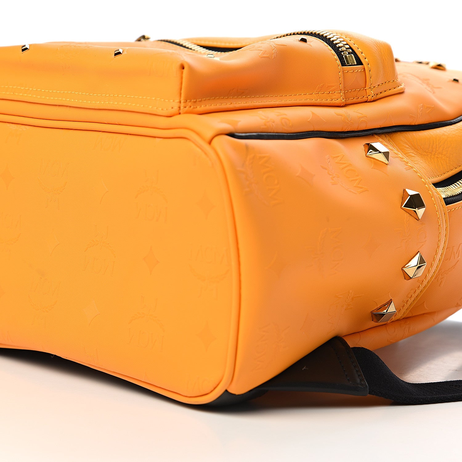 MCM Odeon Studded Small Backpack Orange 7 of 9