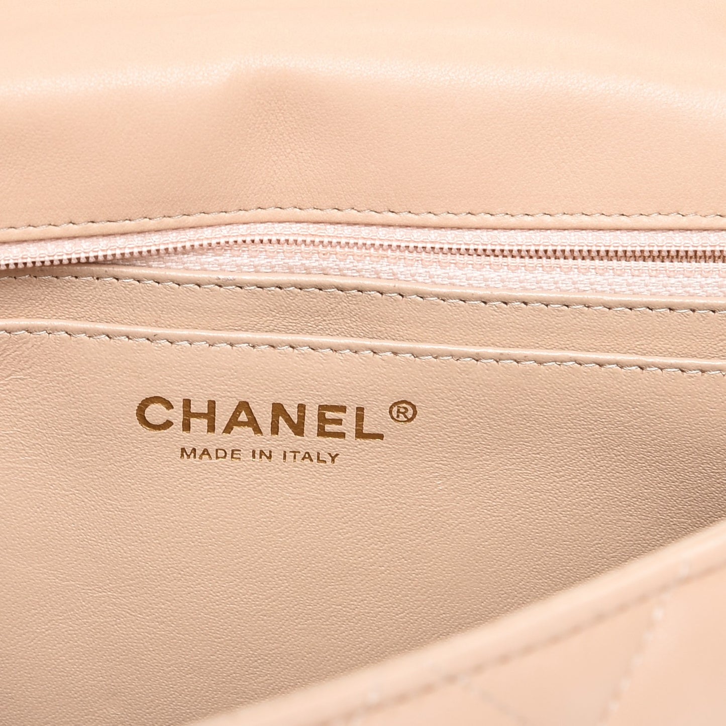 Lambskin Quilted Jumbo Single Flap Beige