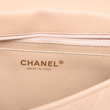 Chanel Lambskin Quilted Jumbo Single Flap Beige 16 of 19