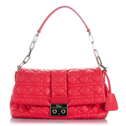 Christian Dior Lambskin Cannage New Lock Flap Bag Geranium 1 of 8