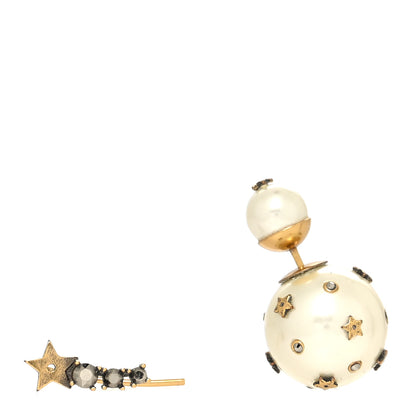 Christian Dior Pearl Mini Stars Tribales Climber Earrings Gold 1 of 4