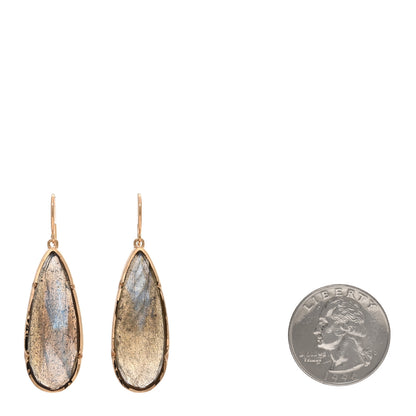 Irene Neuwirth 18K Rose Gold Labradorite Extra Large Classic Tear Drop Earrings 2 of 4