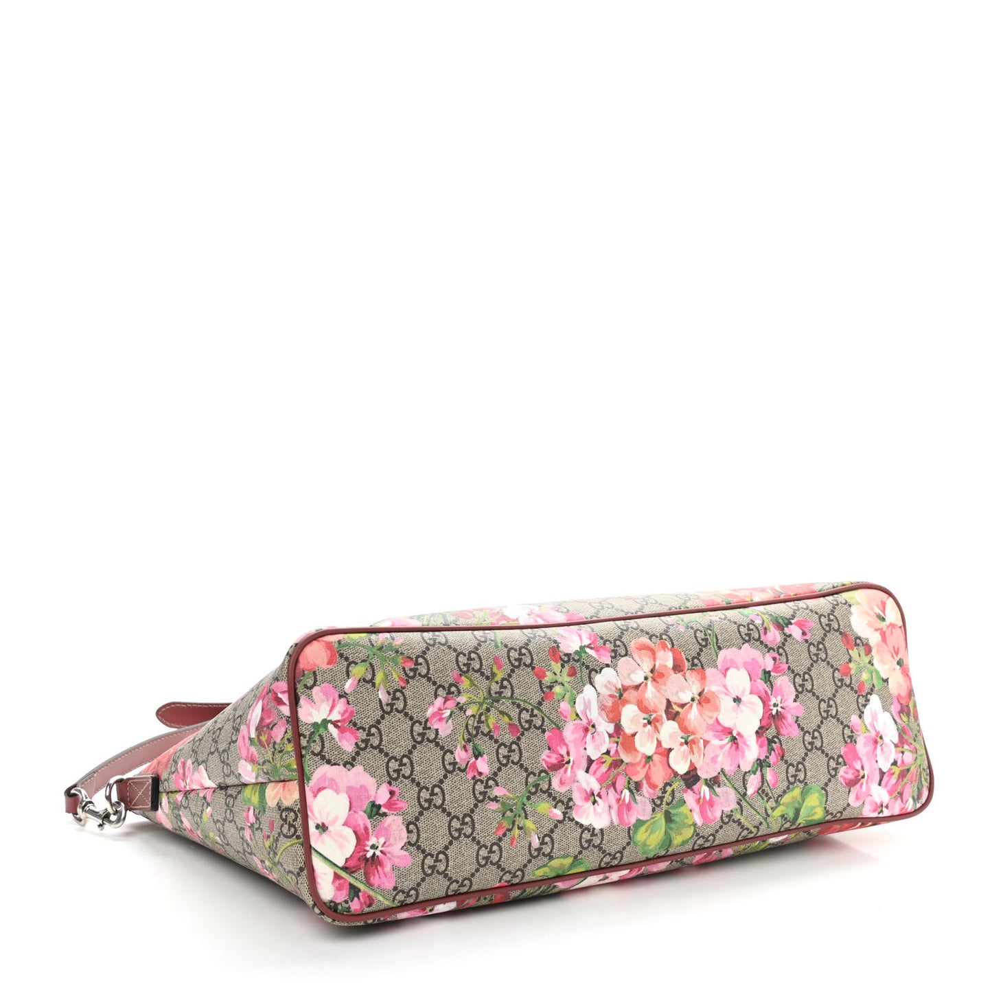 GG Supreme Monogram Blooms Medium Zippered Tote Beige Multicolor Dry Rose