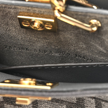 Fendi Fabric Calfskin Nano Peekaboo Maxi Handle Satchel Anthracite Asfalto 14 of 21