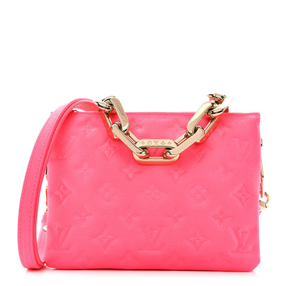 Louis Vuitton Calfskin Embossed Monogram Coussin BB Rose Fluo 1 of 11