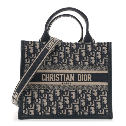 Christian Dior Oblique Calfskin Small Book Tote With Strap Blue Multicolor 1 of 11
