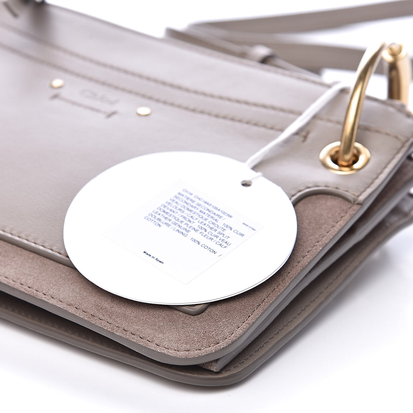 Calfskin Suede Mini Roy Bag Motty Grey