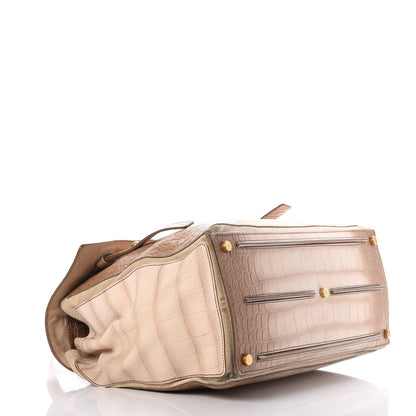 Saint Laurent Nubuck Croc Embossed Large Muse Two Beige 5 of 20