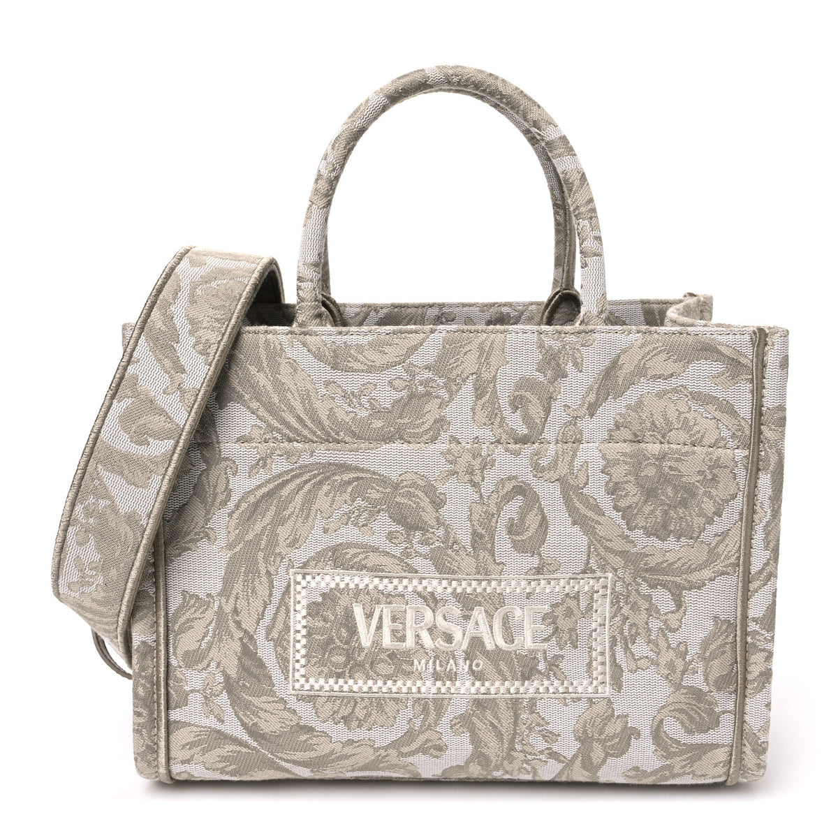 Versace Jacquard Barocco Small Athena Tote Beige 1 of 9