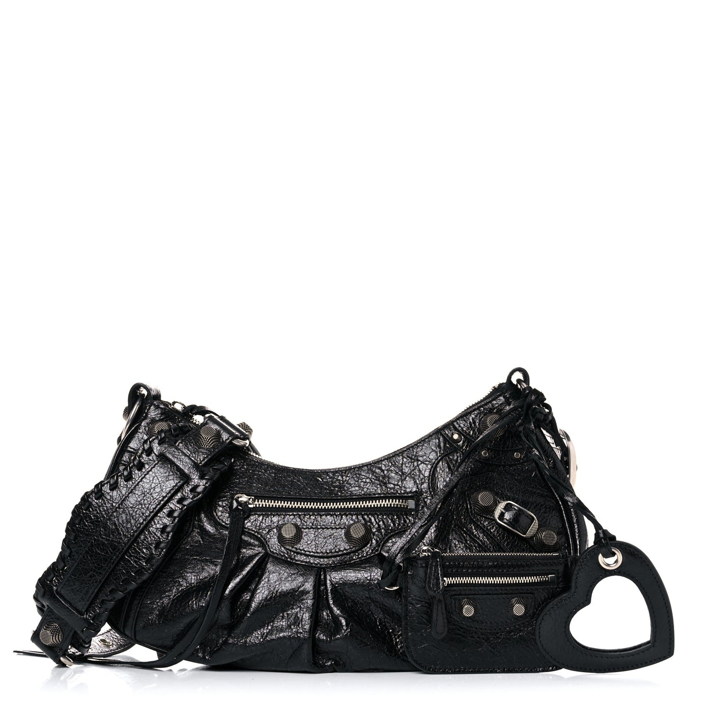 Agneau Arena Small Le Cagole Shoulder Bag Black