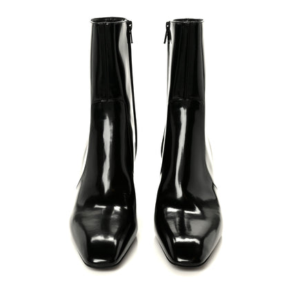 Saint Laurent Vitello Marilyn Betty 70 Ankle Zip Boots 40 Black 3 of 10