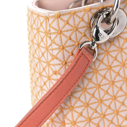 Christian Dior Lambskin Embroidered Medium Lady Dior Light Pink Orange 21 of 22