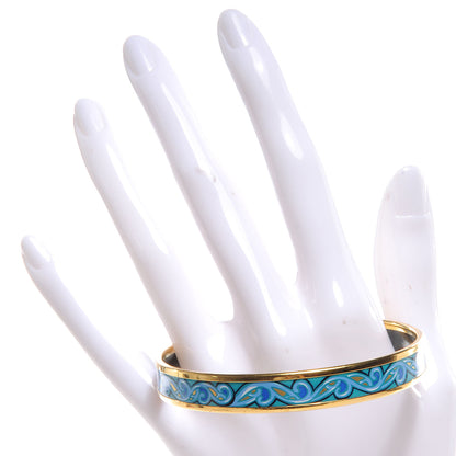 Hermes Enamel Printed Narrow Bracelet 65 Bleu 2 of 5