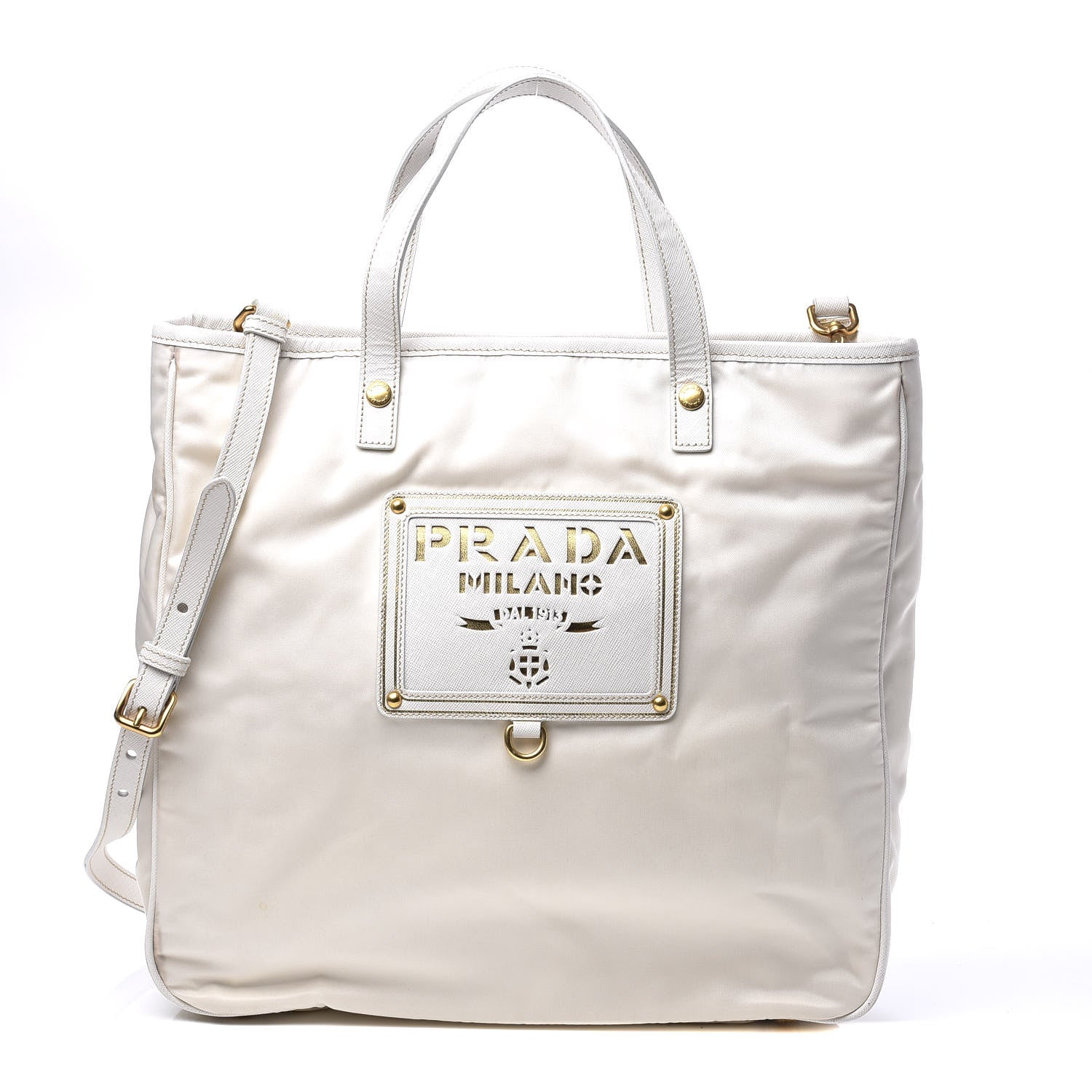 Prada Tessuto Nylon Oro Tote White 1 of 11
