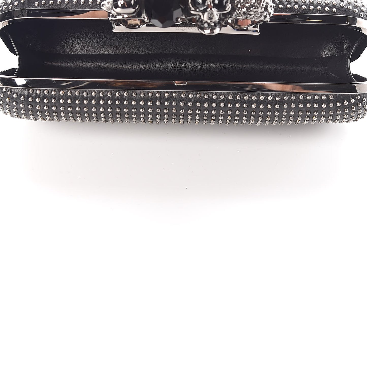 Nappa Studded Knucklebox Clutch Black