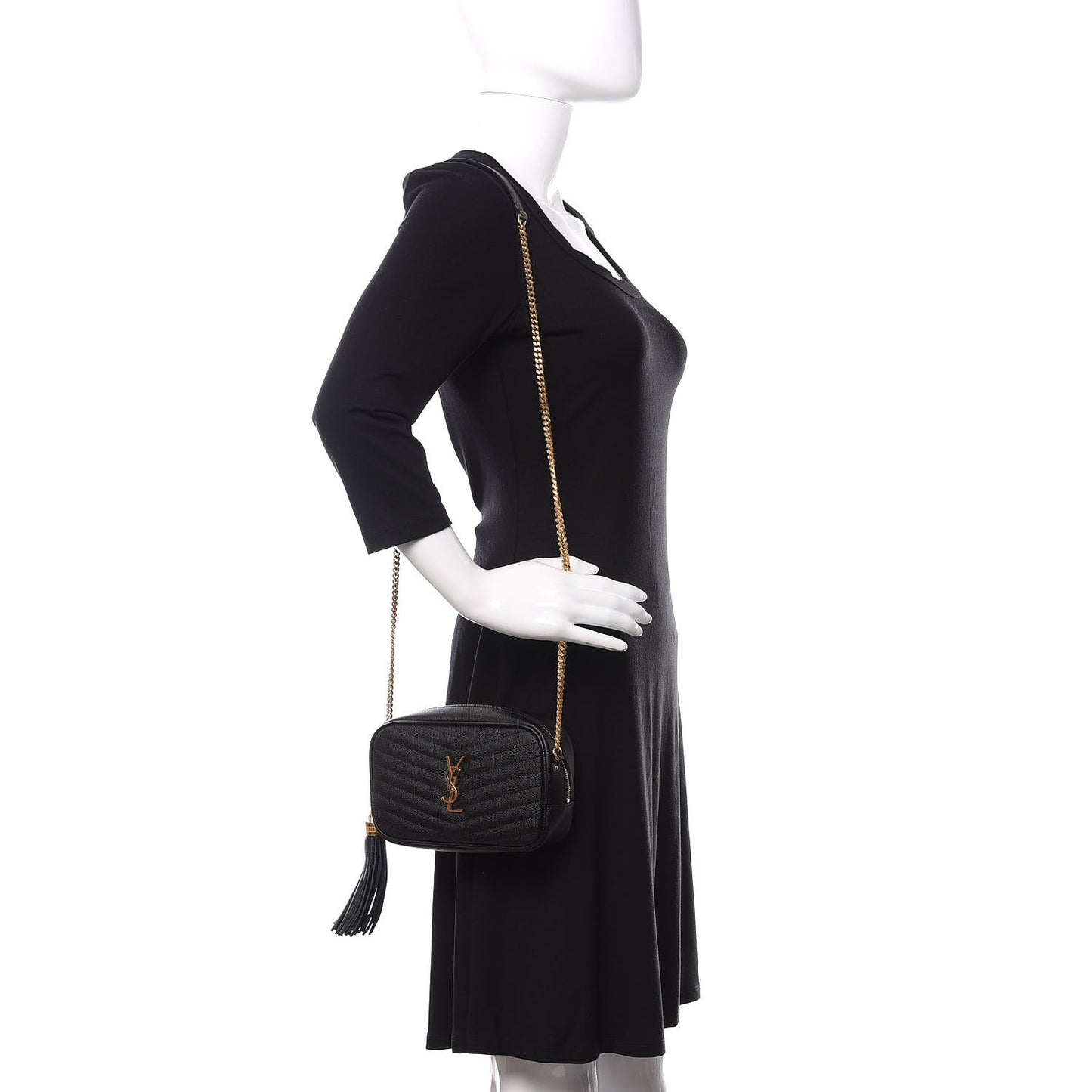 Grain De Poudre Matelasse Monogram Mini Lou Camera Bag Black