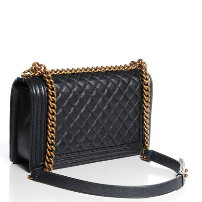 Chanel Pearl Calfskin New Medium Boy Flap Dark Grey 3 of 11