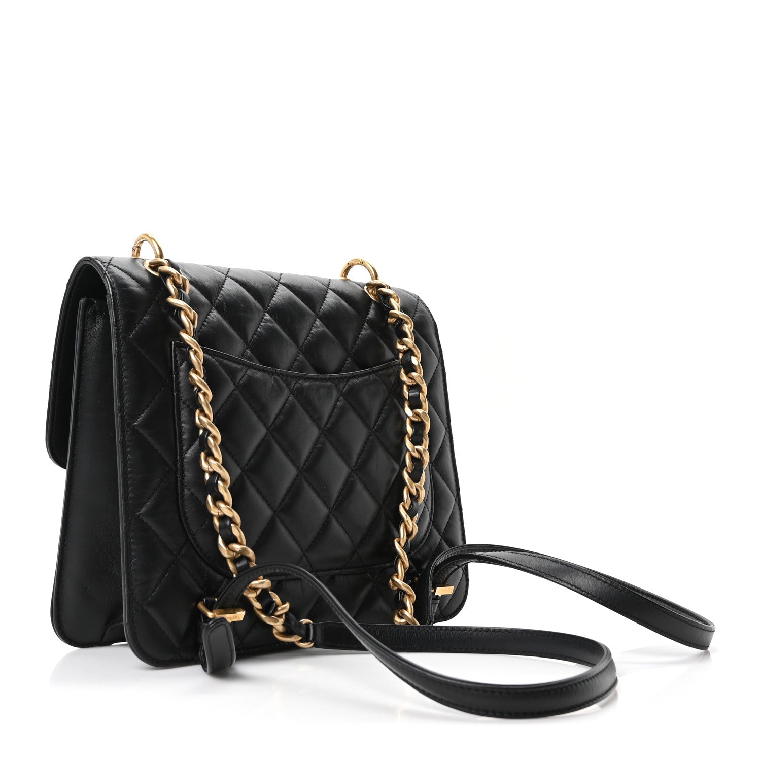Chanel Aged Calfskin Quilted Double You Backpack Black 2 of 10