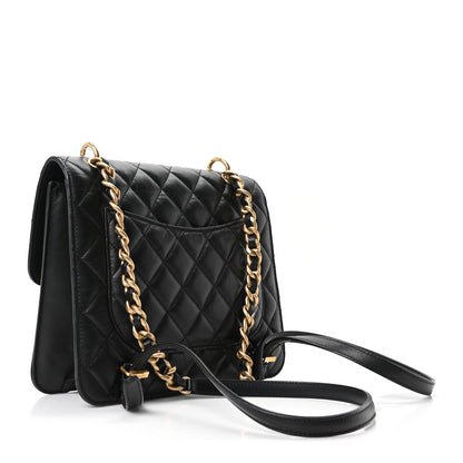 Chanel Aged Calfskin Quilted Double You Backpack Black 2 of 10