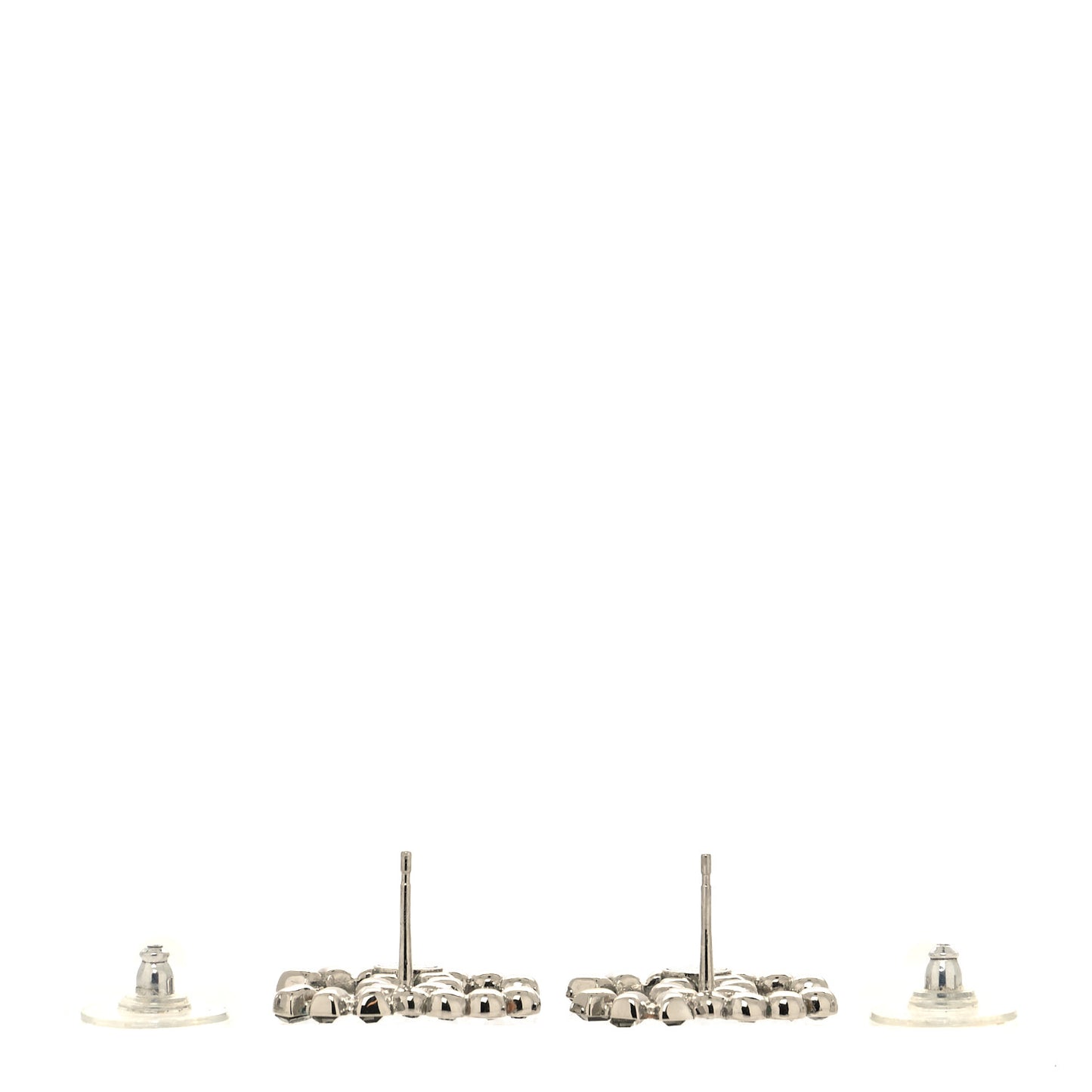 Baguette Crystal CC Earrings Gold Grey
