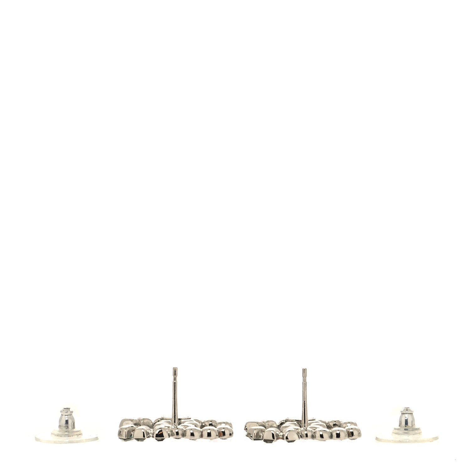 Chanel Baguette Crystal CC Earrings Gold Grey 3 of 4