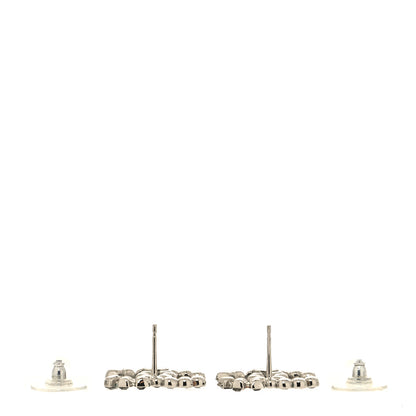 Chanel Baguette Crystal CC Earrings Gold Grey 3 of 4