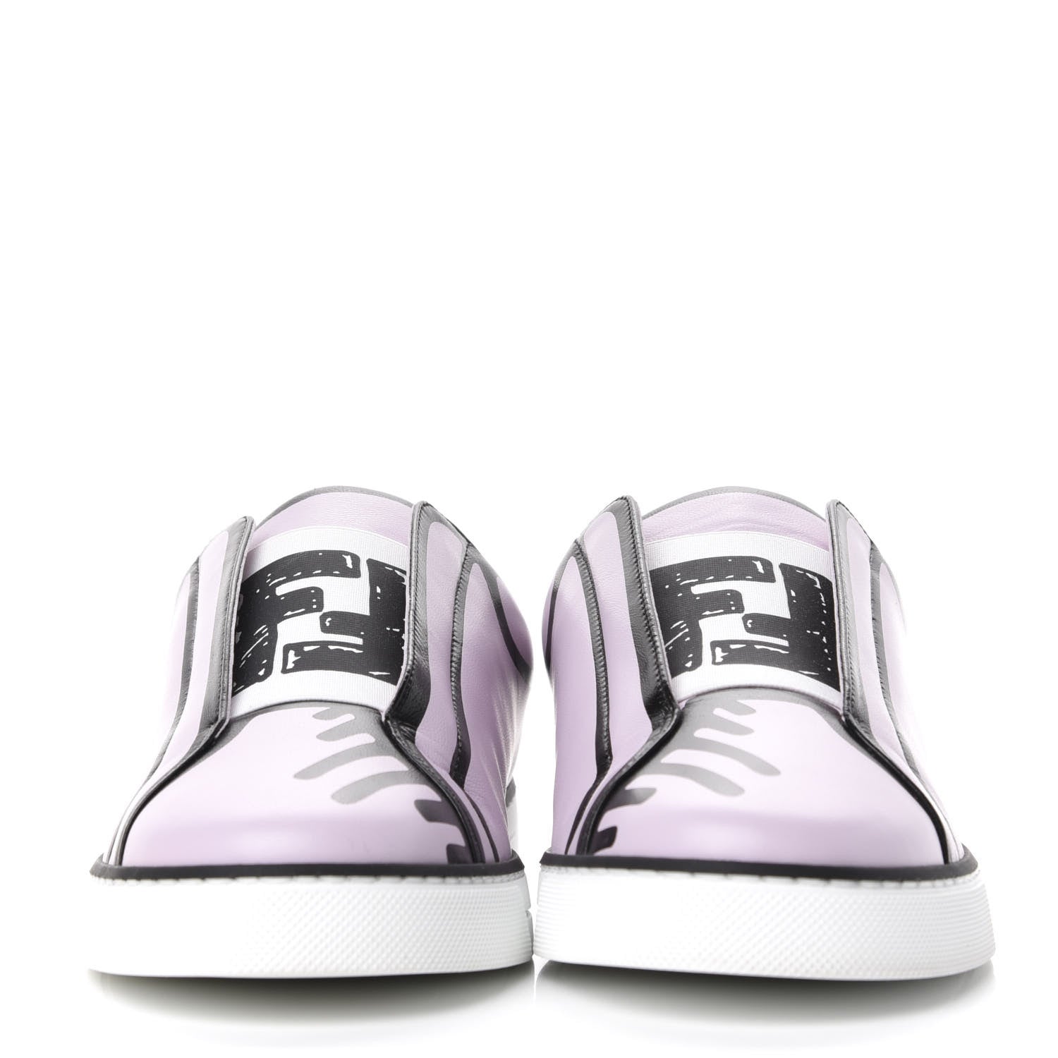 Fendi X JOSHUA VIDES Nappa Rockoclick Slip On Sneakers 38 Pink Xiloph White Black 2 of 11
