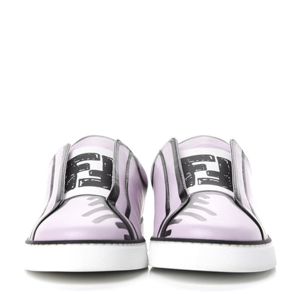 Fendi X JOSHUA VIDES Nappa Rockoclick Slip On Sneakers 38 Pink Xiloph White Black 2 of 11