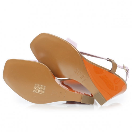 Louis Vuitton Patent Wedge Sandals 39.5 Rose 4 of 10
