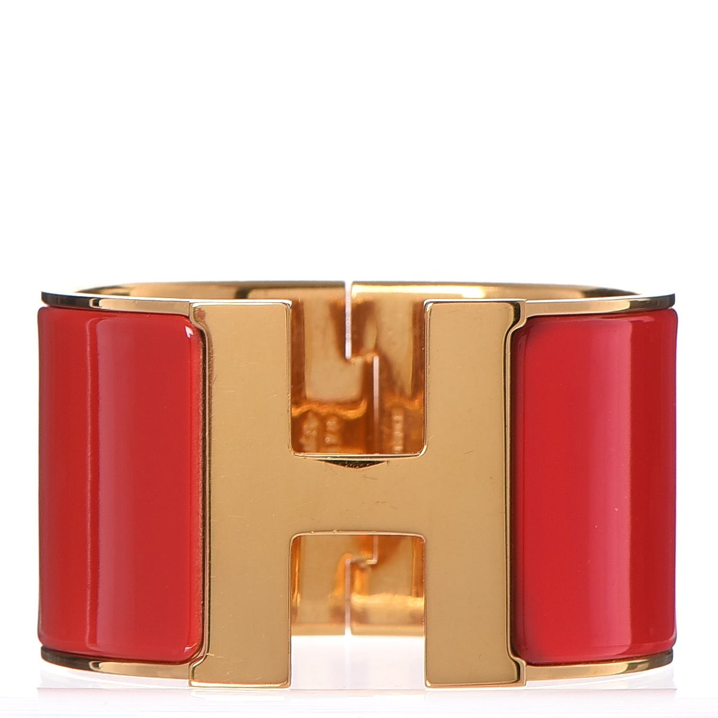 Enamel Clic Clac H Extra Wide Bracelet PM Red