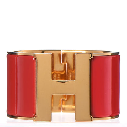 Hermes Enamel Clic Clac H Extra Wide Bracelet PM Red 1 of 4