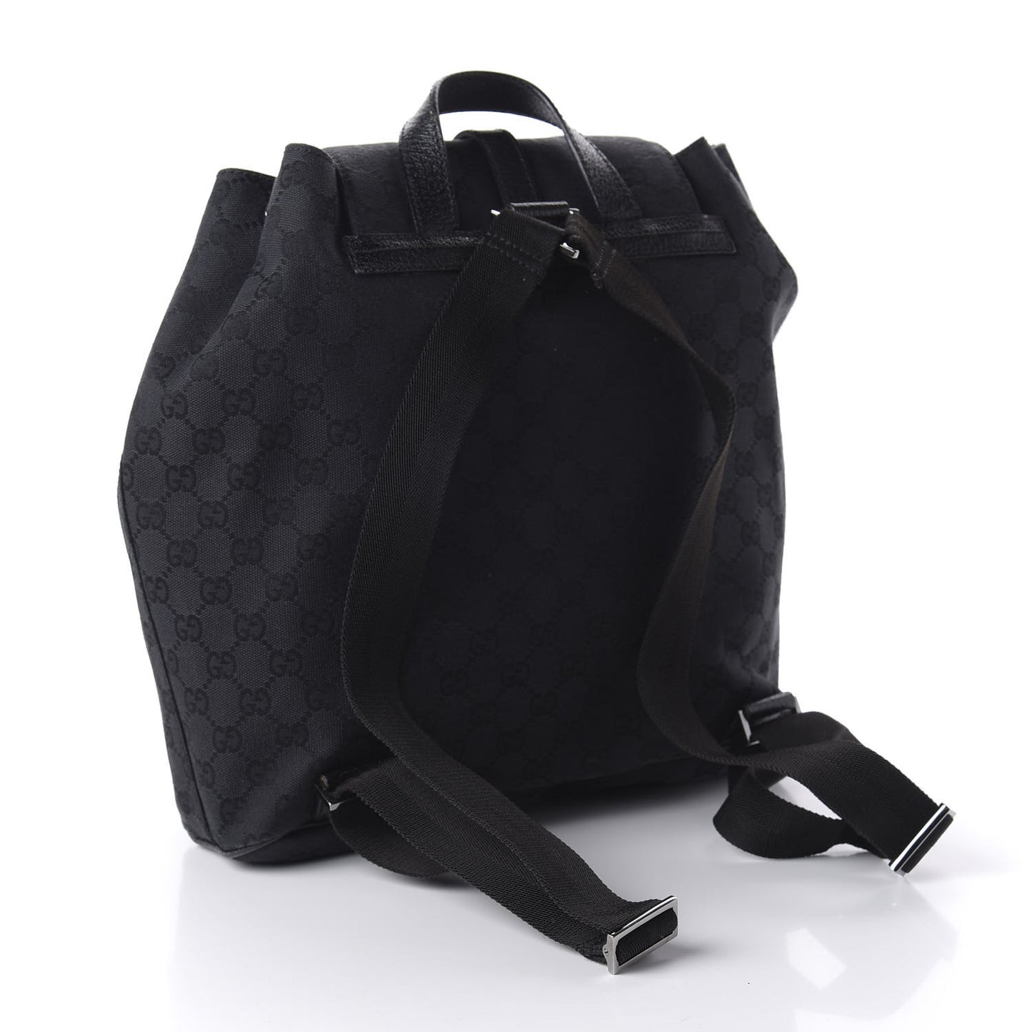 GG Monogram Single Buckle Backpack Black