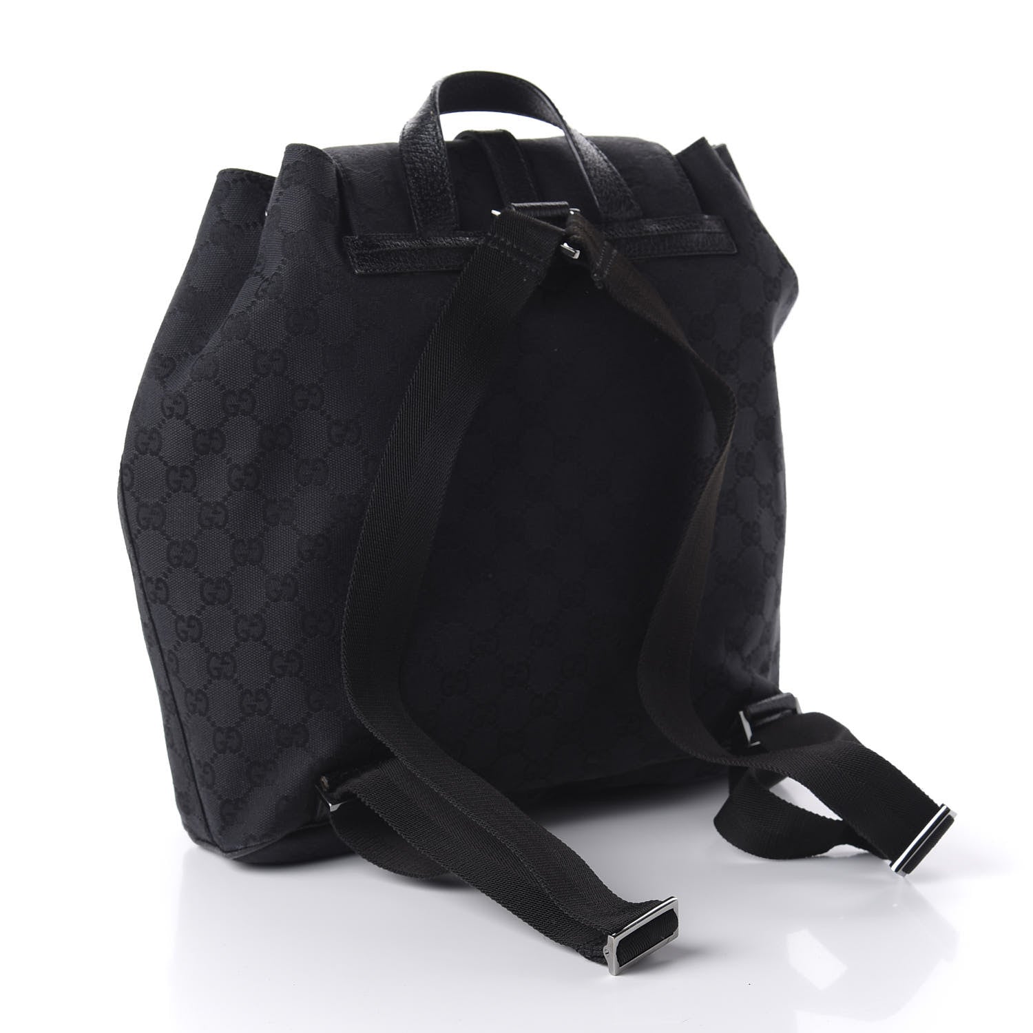 Gucci GG Monogram Single Buckle Backpack Black 2 of 9