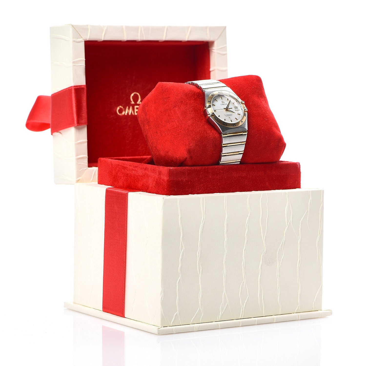Omega Stainless Steel 18K Yellow Gold Mother of Pearl 27mm Constellation Automatic Watch 1282.70.00 5 of 5