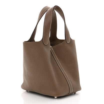 Hermes Taurillon Clemence Picotin Lock 18 PM Etoupe 3 of 10