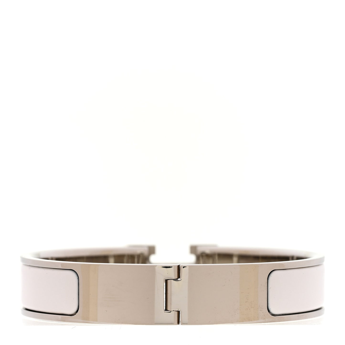 Enamel Narrow Clic Clac H Bracelet PM White