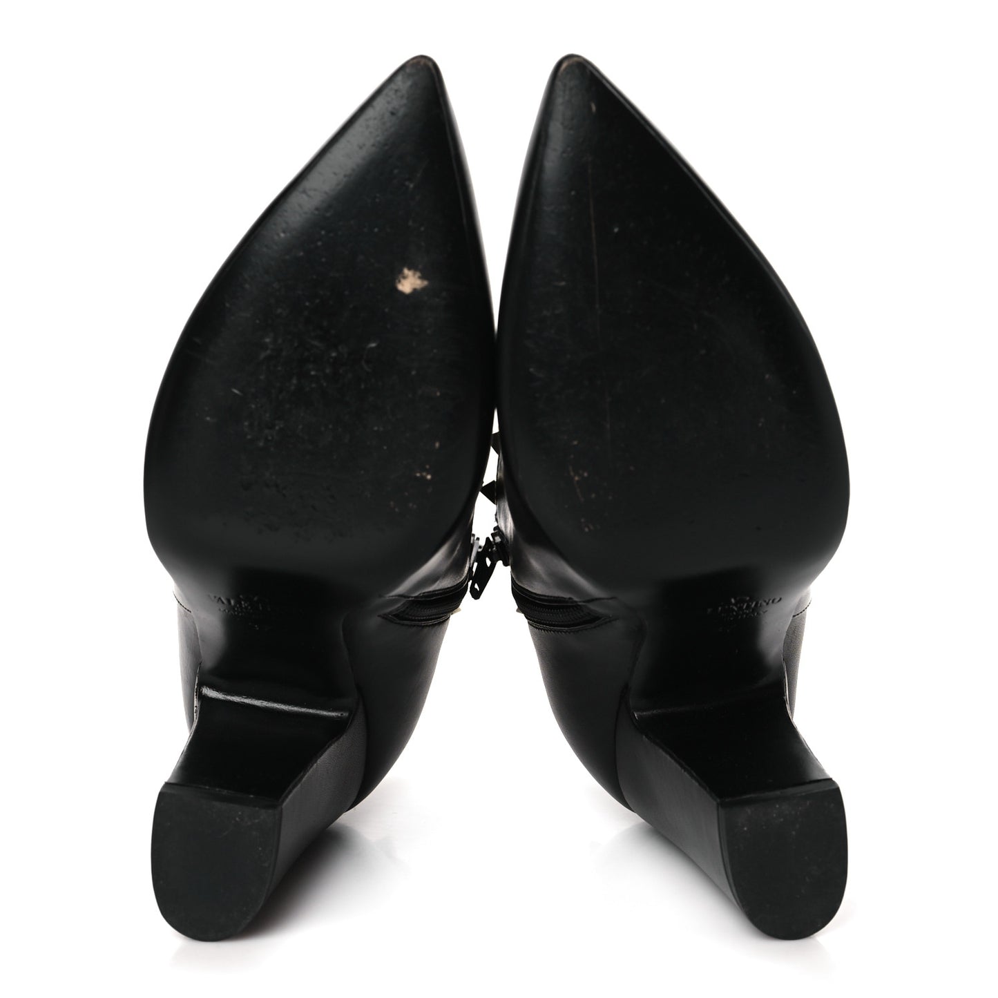Calfskin Rockstud 100mm Ankle Boots 37 Black