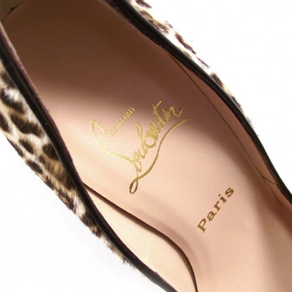 Christian Louboutin Leopard Lady Claude Peeptoes 38 7 of 8