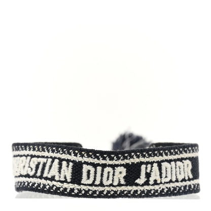 Christian Dior Woven Cotton J'Adior Friendship Bracelet Navy 1 of 3