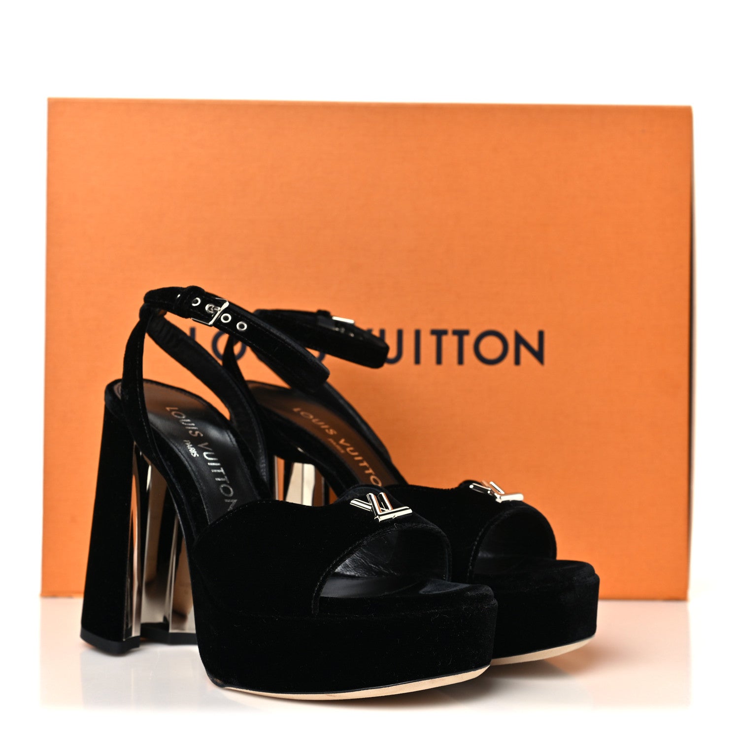 Louis Vuitton Calfskin Maya Platform Sandals 36 Black 10 of 10