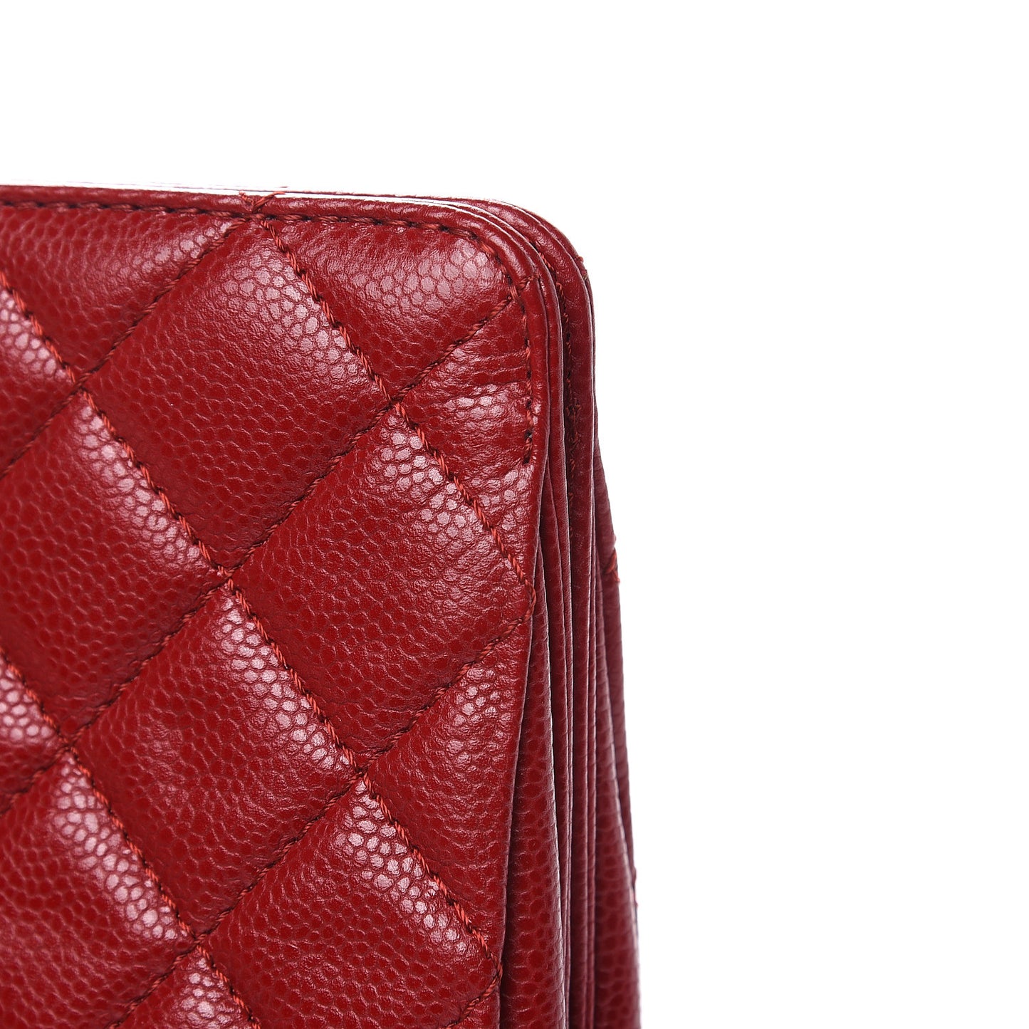 Caviar Quilted Large CC Clutch Red
