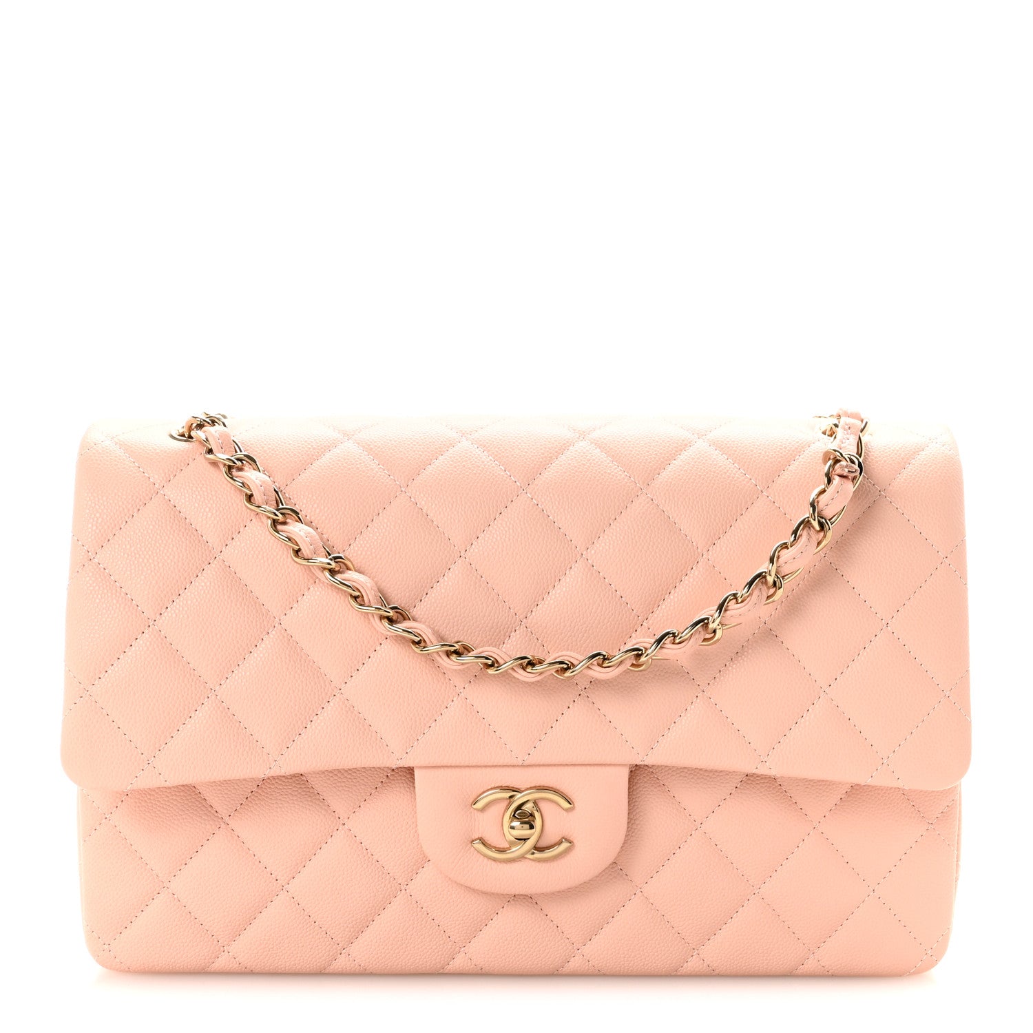 Chanel Caviar Quilted Jumbo Double Flap Light Pink 1 of 10