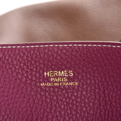 Hermes Taurillon Clemence Double Sens 45 Reversible Tote Marron D'Inde Tosca 7 of 9