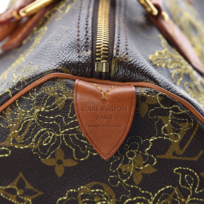Louis Vuitton Monogram Dentelle Speedy 30 Gold 6 of 9